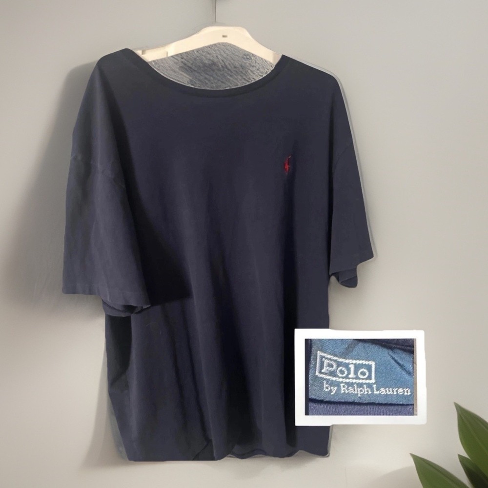 Polo Ralph Lauren Preppy Polo Navy Blue Red Pony Logo Men's XL